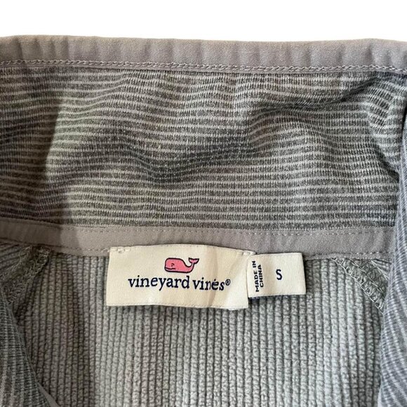 Vineyard Vines Full Zip Asymetrical Fleece Women’s Size Small Gray Striped - Picture 2 of 5